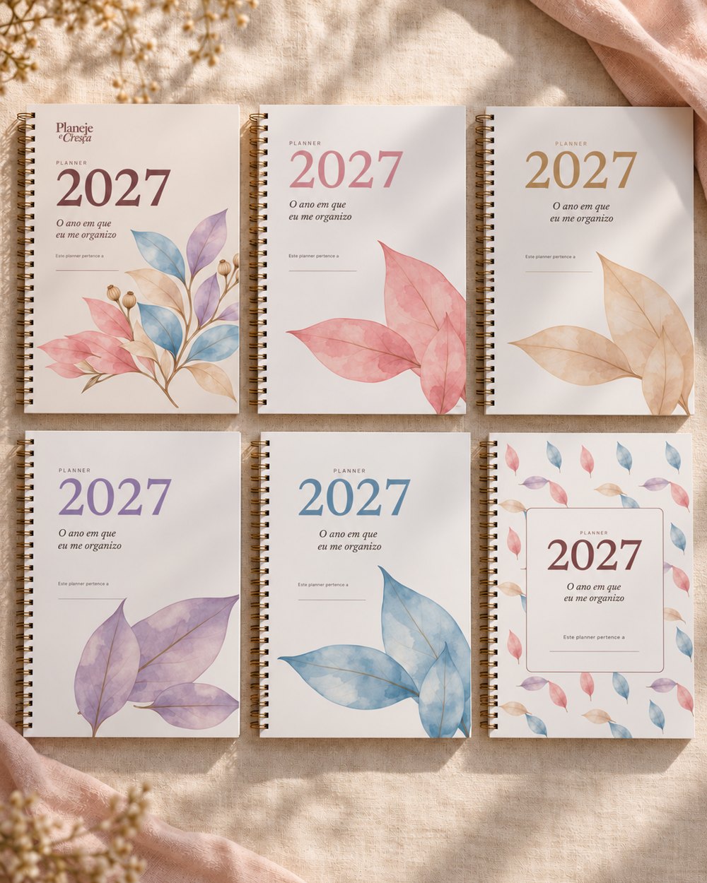 As 6 capas do Planner 2027 impressas