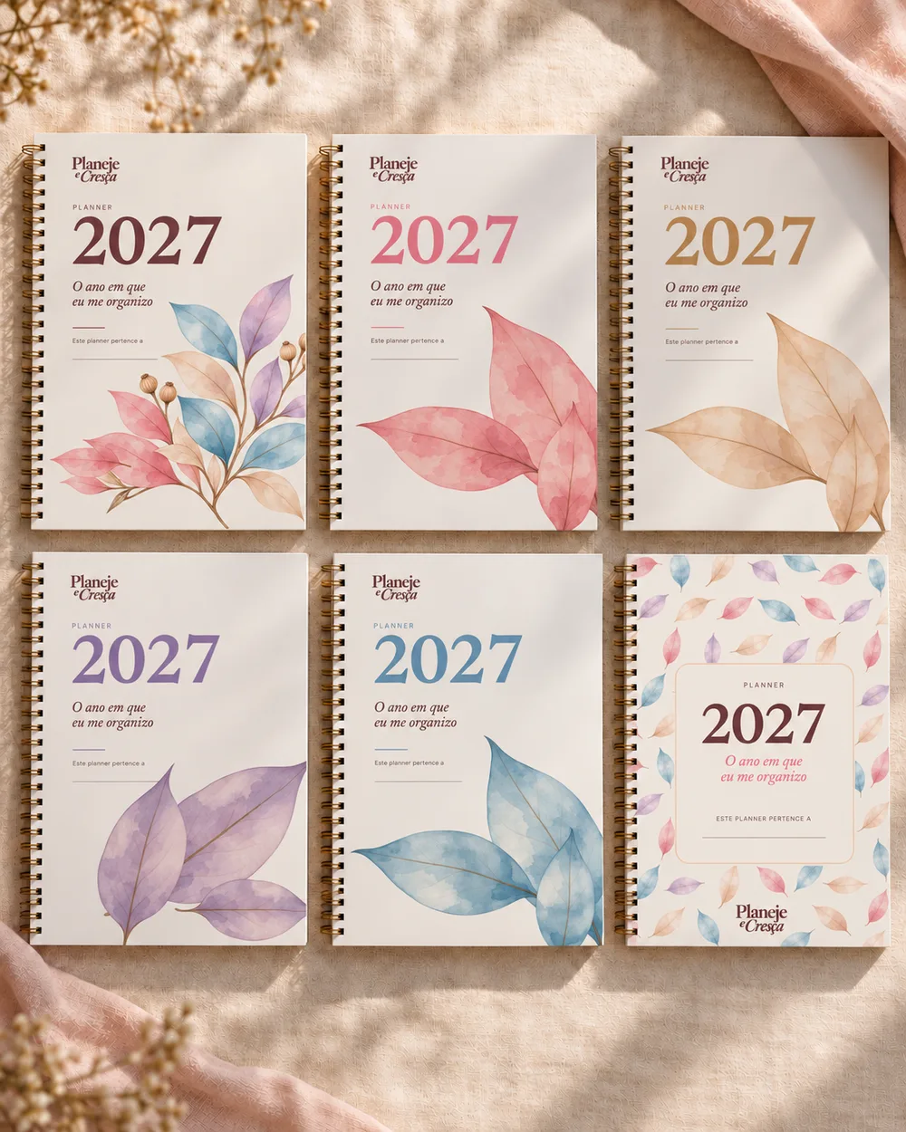 As 6 capas do Planner 2027 impressas