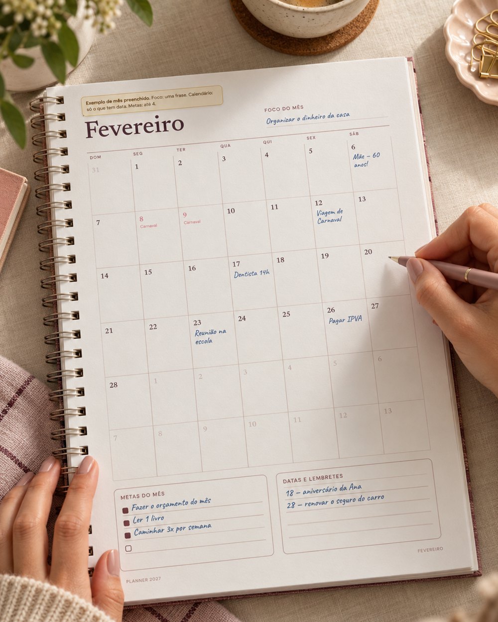 Planner Completo em uso